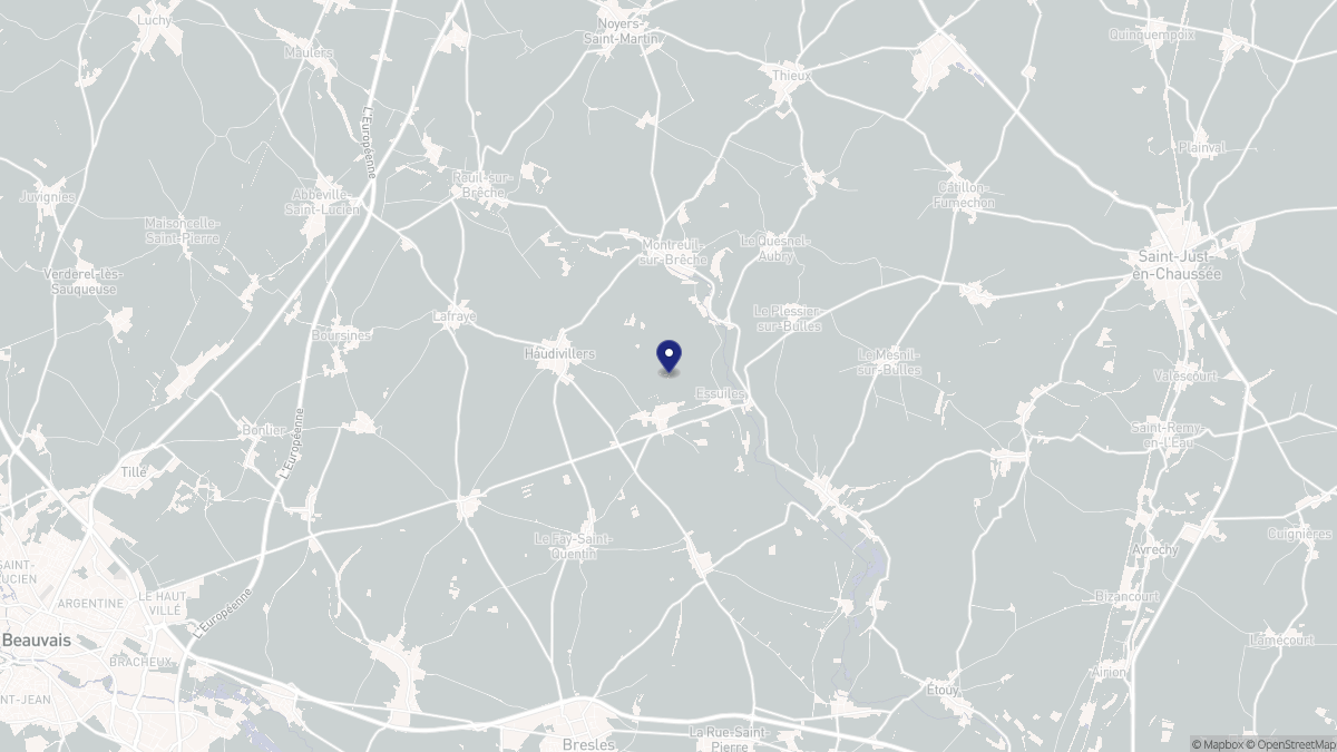 Aperçu cartographique de Essuiles, centré sur la commune