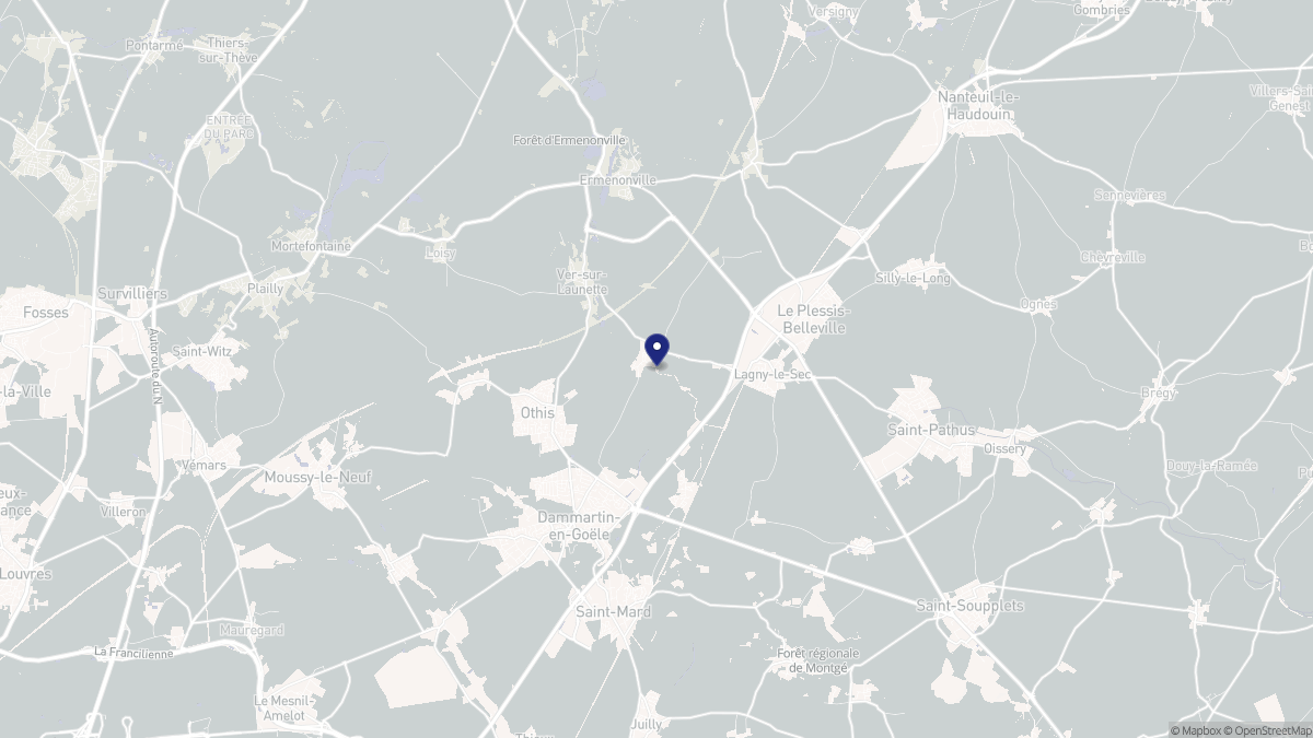 Aperçu cartographique de Ève, centré sur la commune