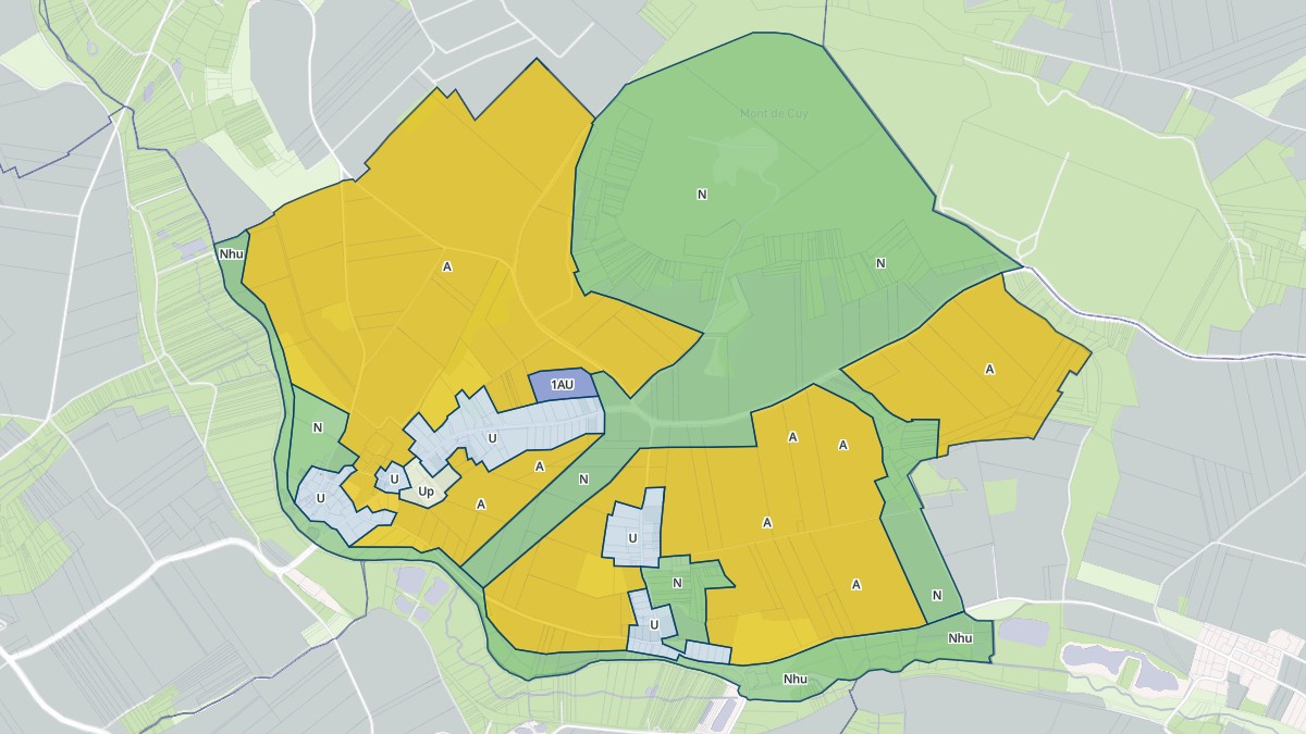 Aperçu cartographique de Évricourt, centré sur la commune