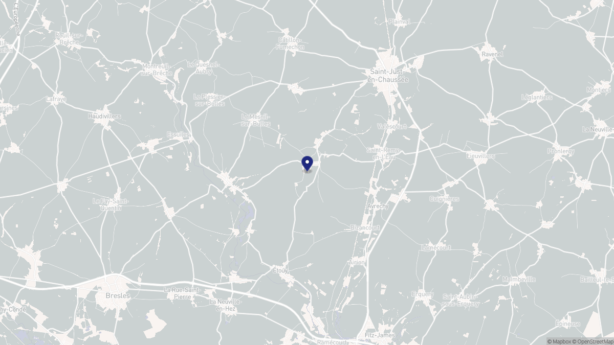 Aperçu cartographique de Fournival, centré sur la commune