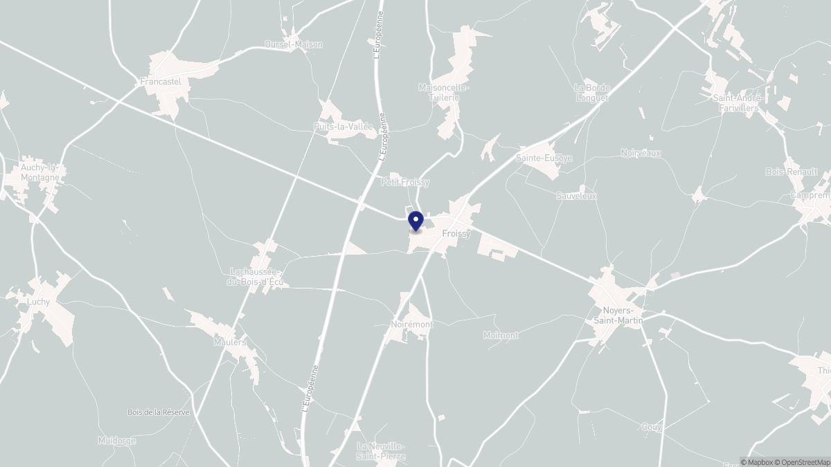 Aperçu cartographique de Froissy, centré sur la commune