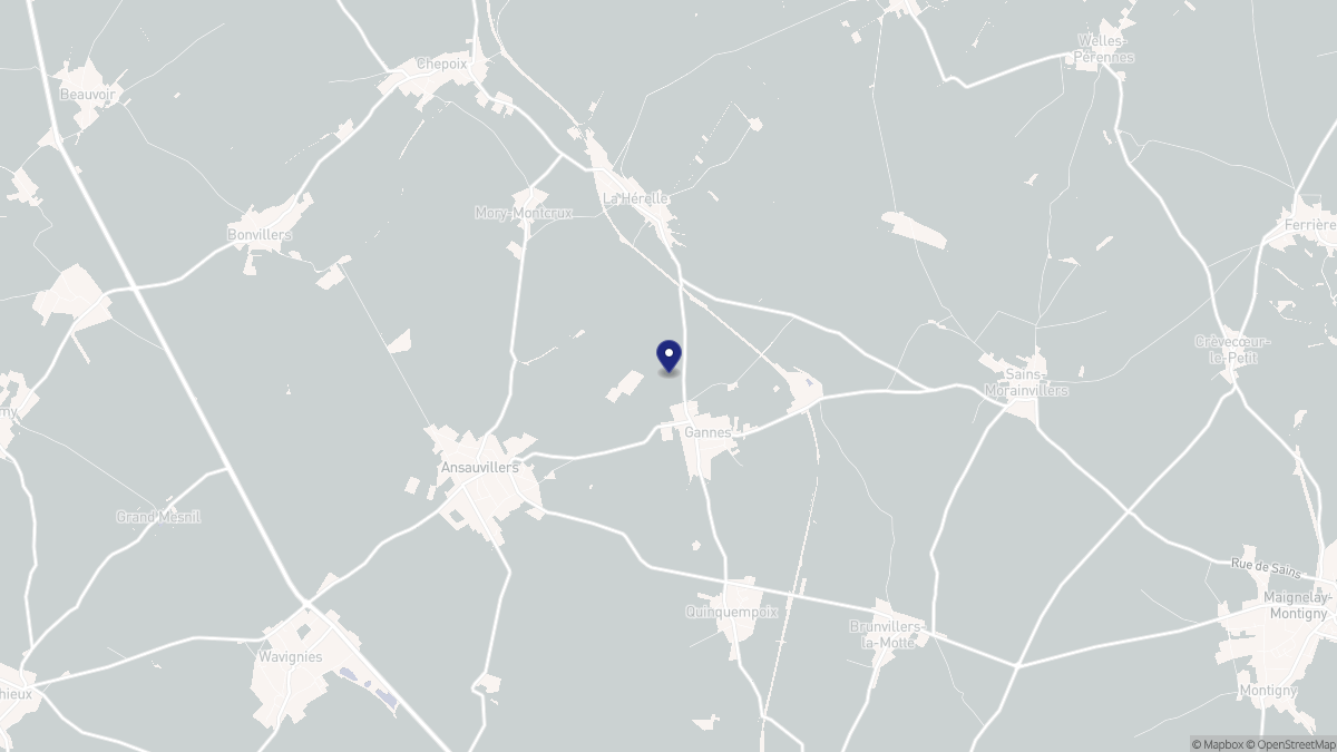Aperçu cartographique de Gannes, centré sur la commune