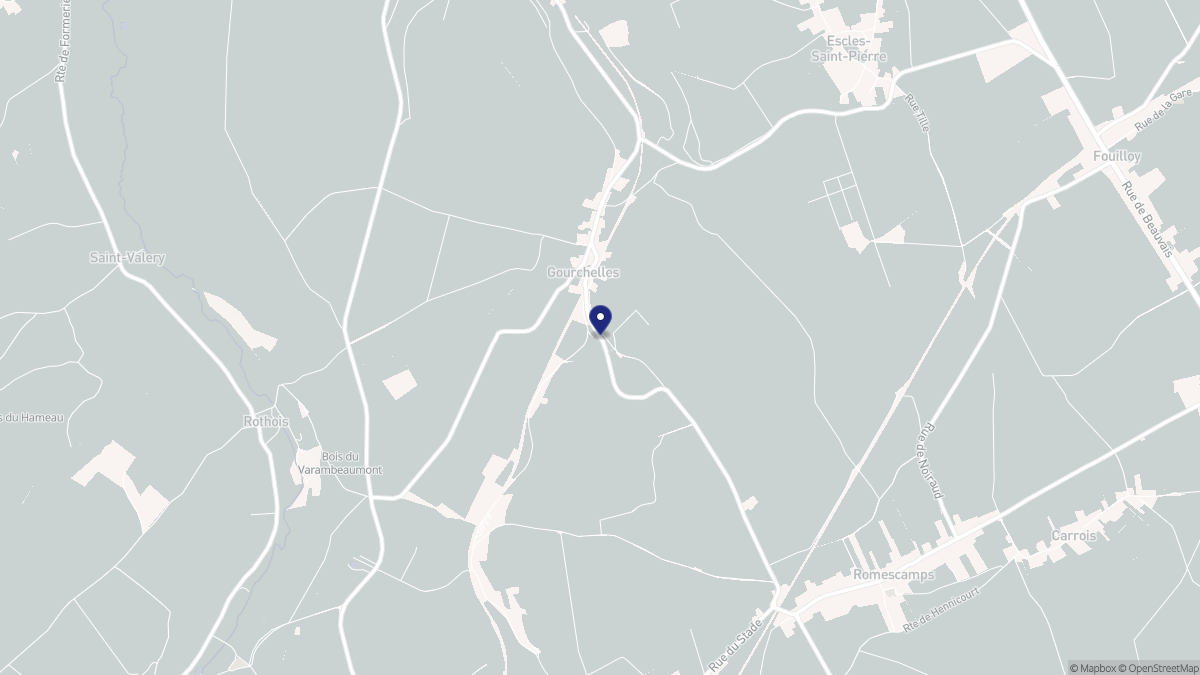 Aperçu cartographique de Gourchelles, centré sur la commune