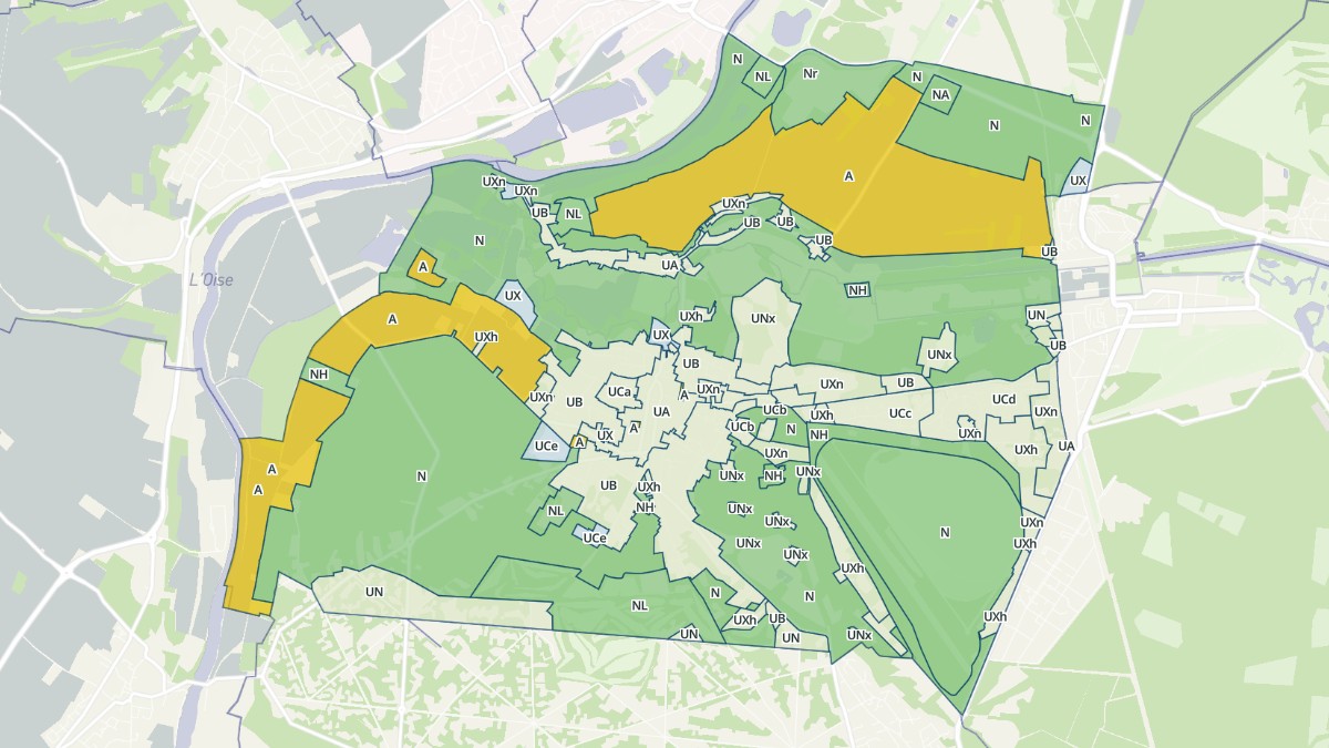 Aperçu cartographique de Gouvieux, centré sur la commune
