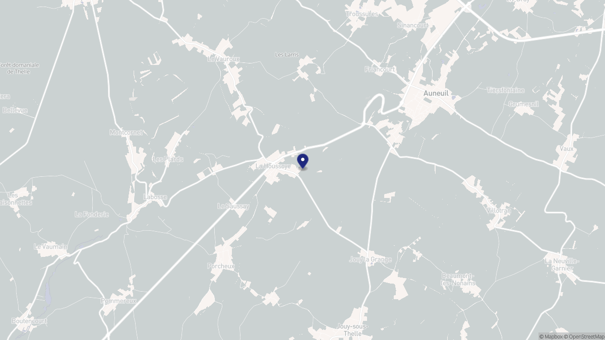 Aperçu cartographique de La Houssoye, centré sur la commune