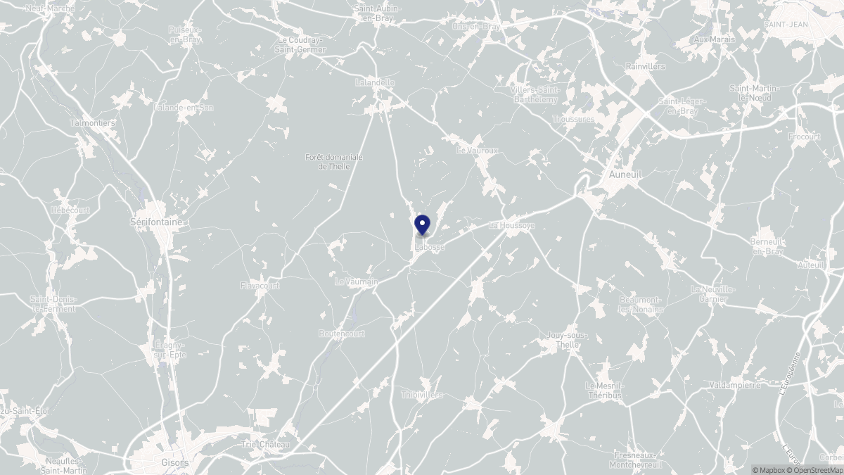 Aperçu cartographique de Labosse, centré sur la commune