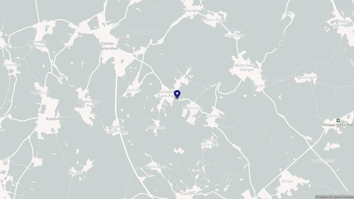 Aperçu cartographique de Lachapelle-Saint-Pierre, centré sur la commune