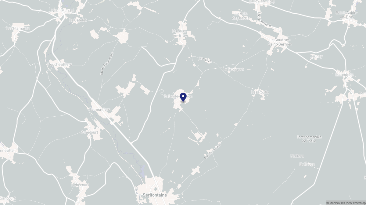 Aperçu cartographique de Lalande-en-Son, centré sur la commune
