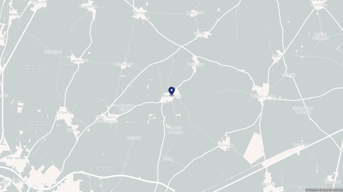 Aperçu cartographique de Maimbeville, centré sur la commune