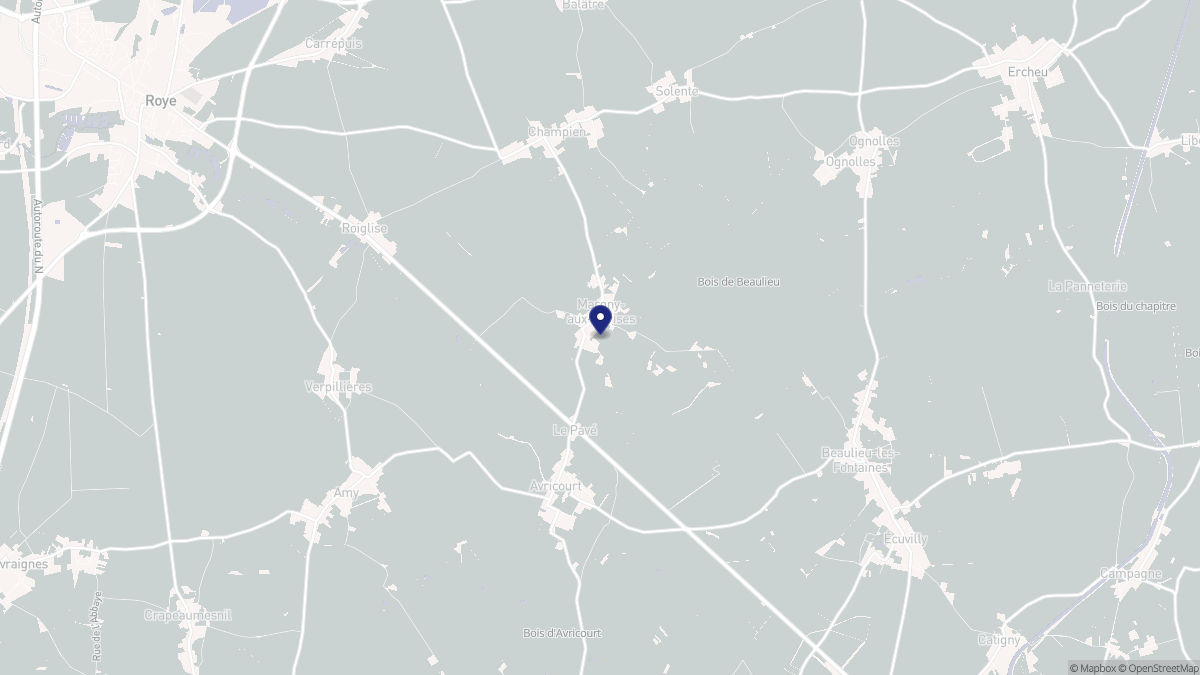 Aperçu cartographique de Margny-aux-Cerises, centré sur la commune