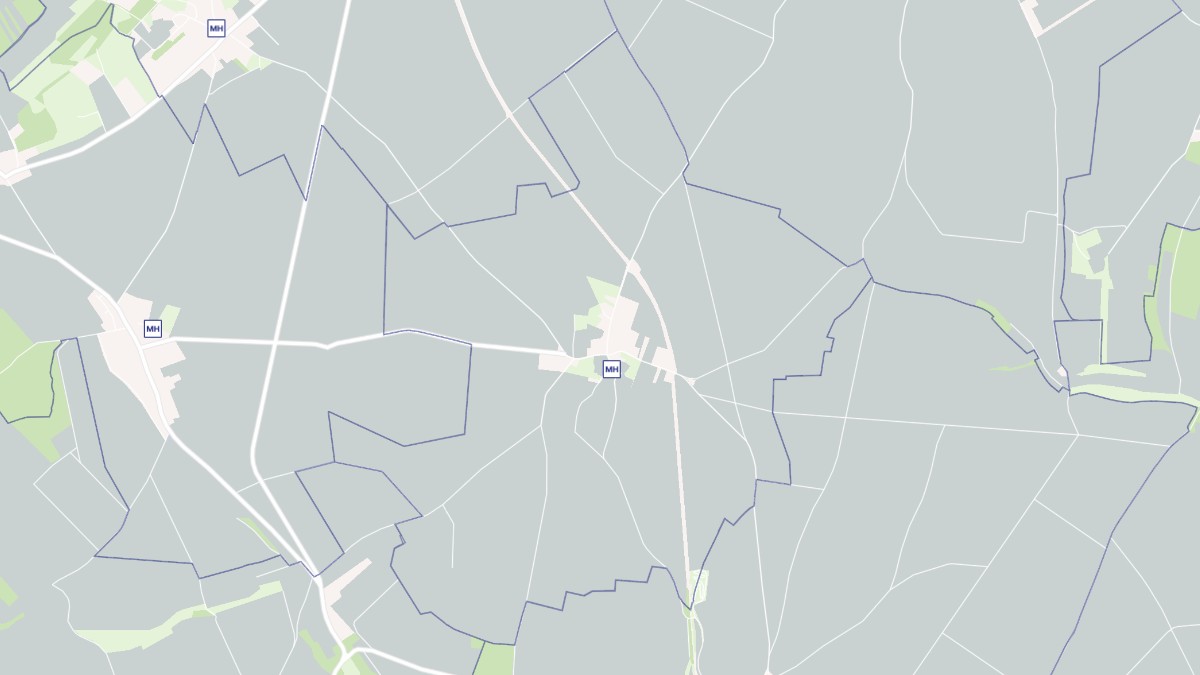 Aperçu cartographique de Ménévillers, centré sur la commune