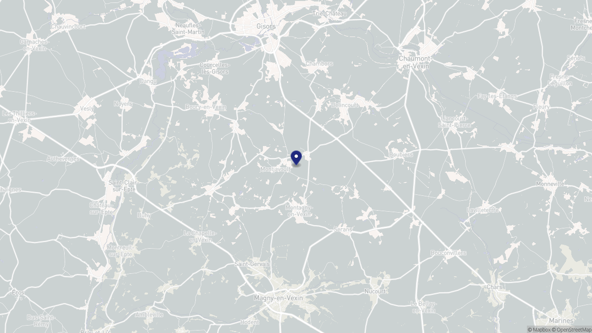 Aperçu cartographique de Montjavoult, centré sur la commune