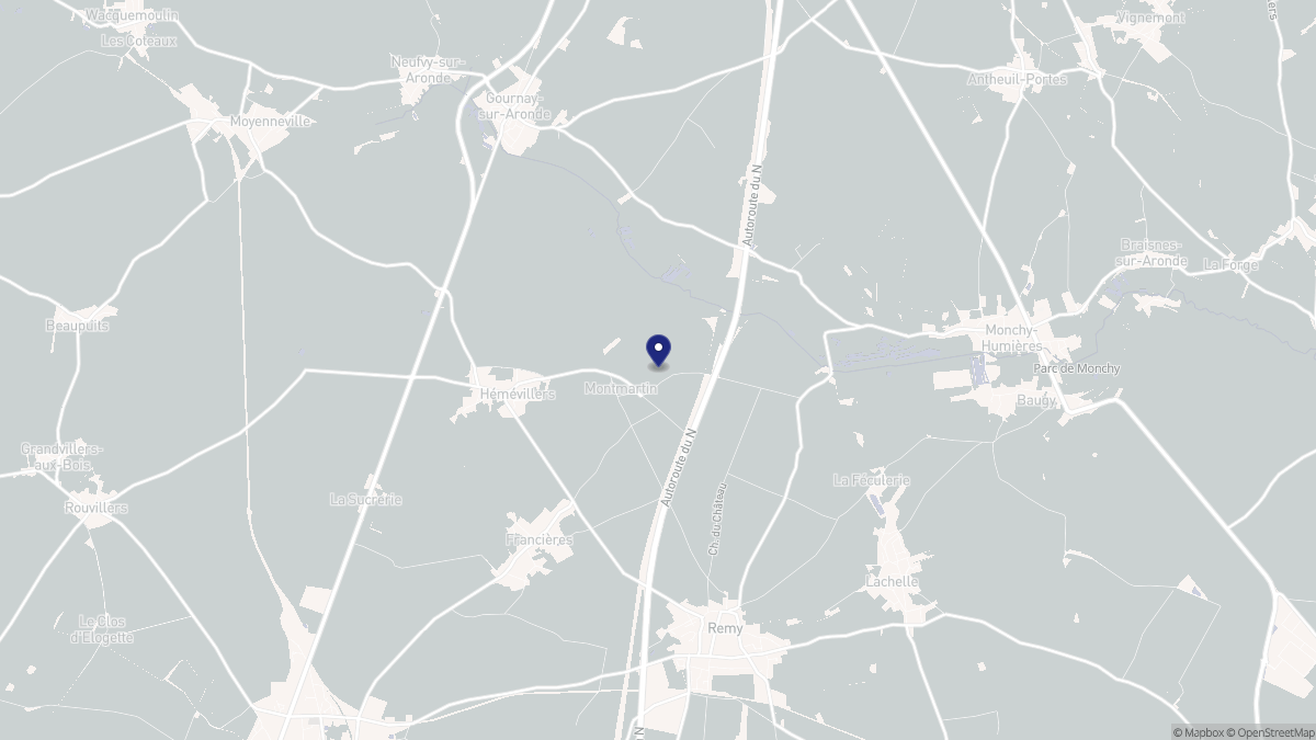 Aperçu cartographique de Montmartin, centré sur la commune