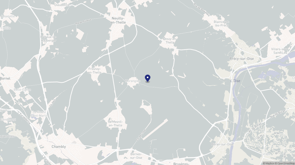 Aperçu cartographique de Morangles, centré sur la commune