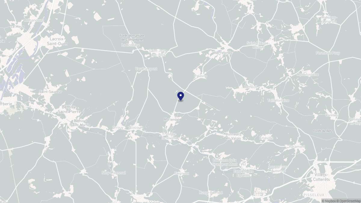 Aperçu cartographique de Morienval, centré sur la commune