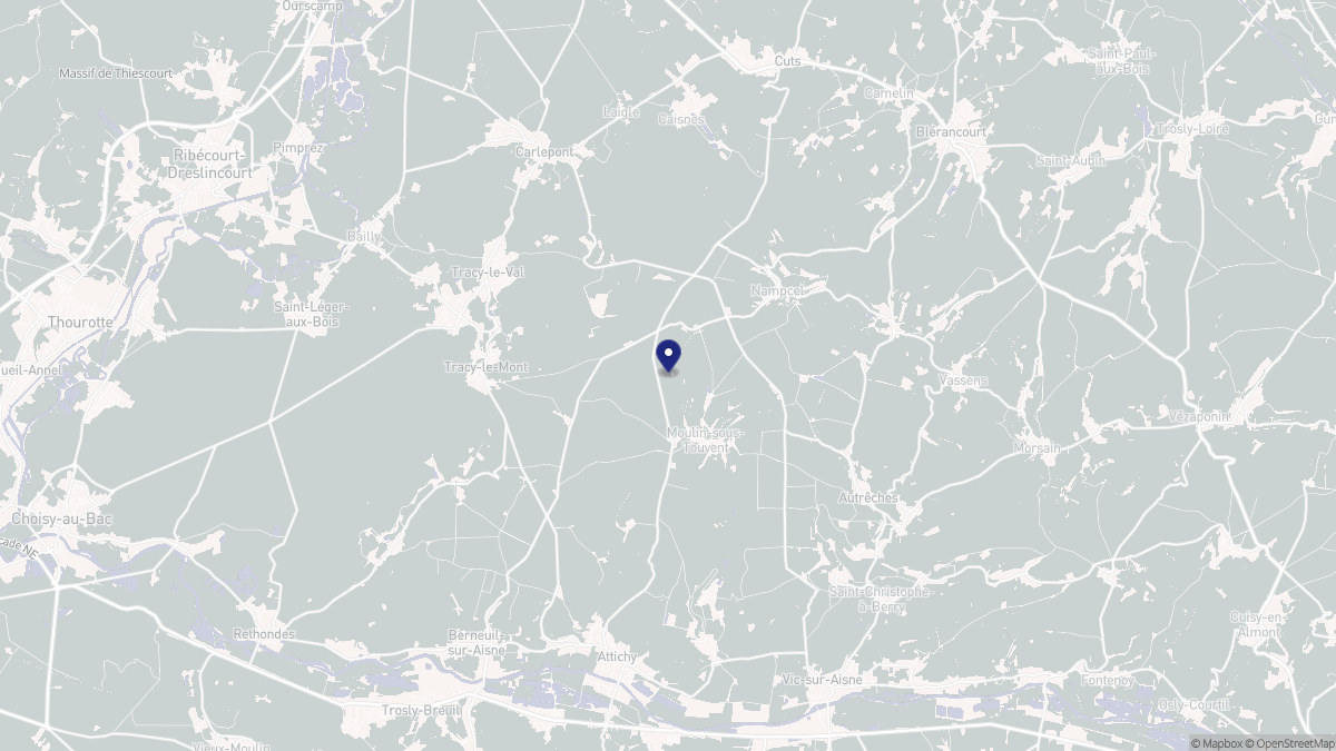 Aperçu cartographique de Moulin-sous-Touvent, centré sur la commune
