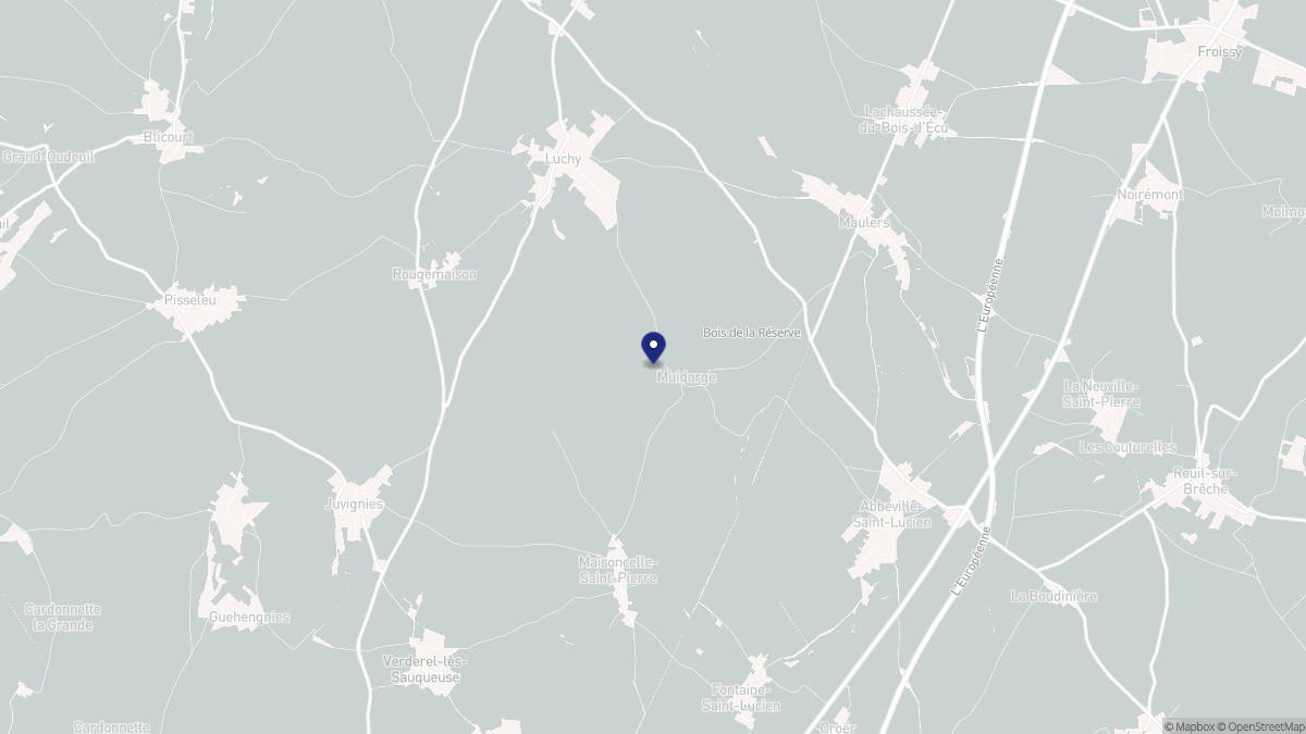 Aperçu cartographique de Muidorge, centré sur la commune