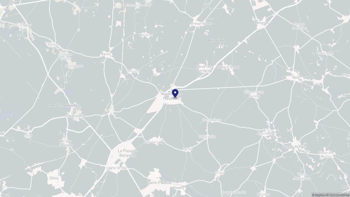 Aperçu cartographique de Nanteuil-le-Haudouin, centré sur la commune