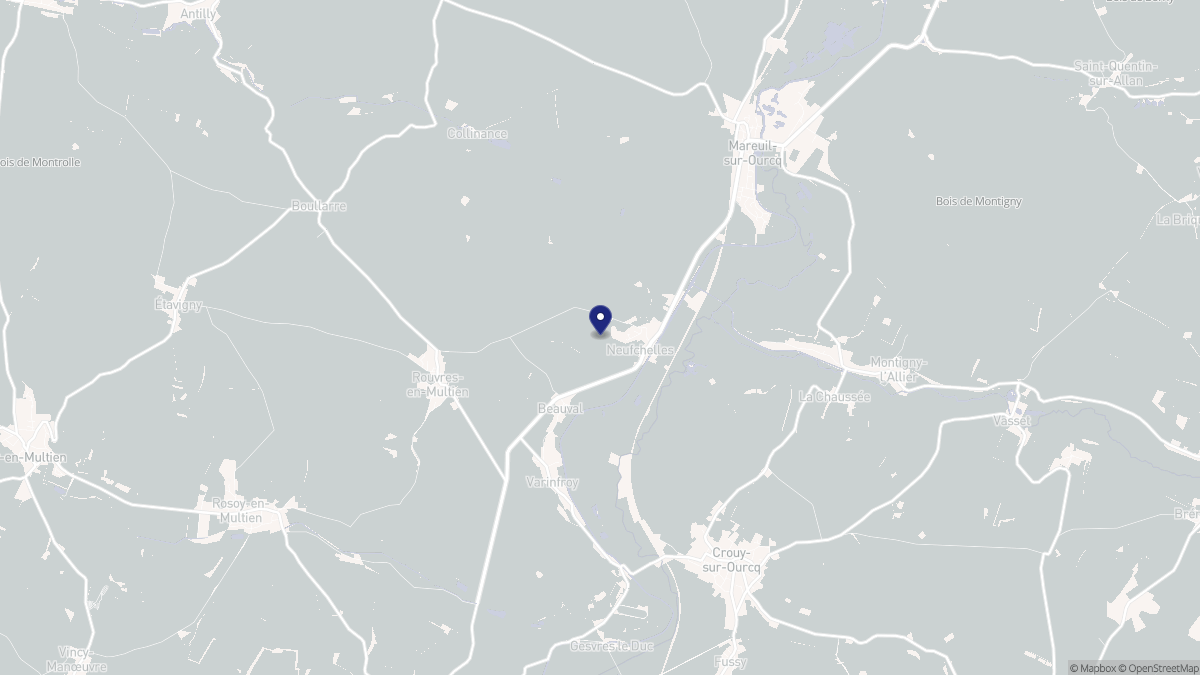 Aperçu cartographique de Neufchelles, centré sur la commune