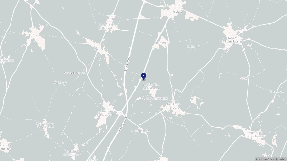 Aperçu cartographique de La Neuville-Saint-Pierre, centré sur la commune