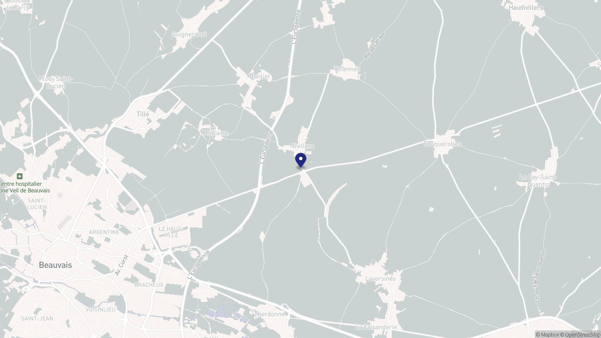 Aperçu cartographique de Nivillers, centré sur la commune
