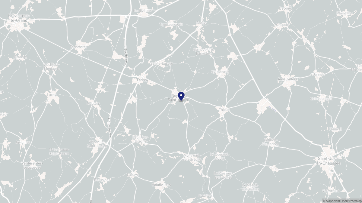 Aperçu cartographique de Noyers-Saint-Martin, centré sur la commune