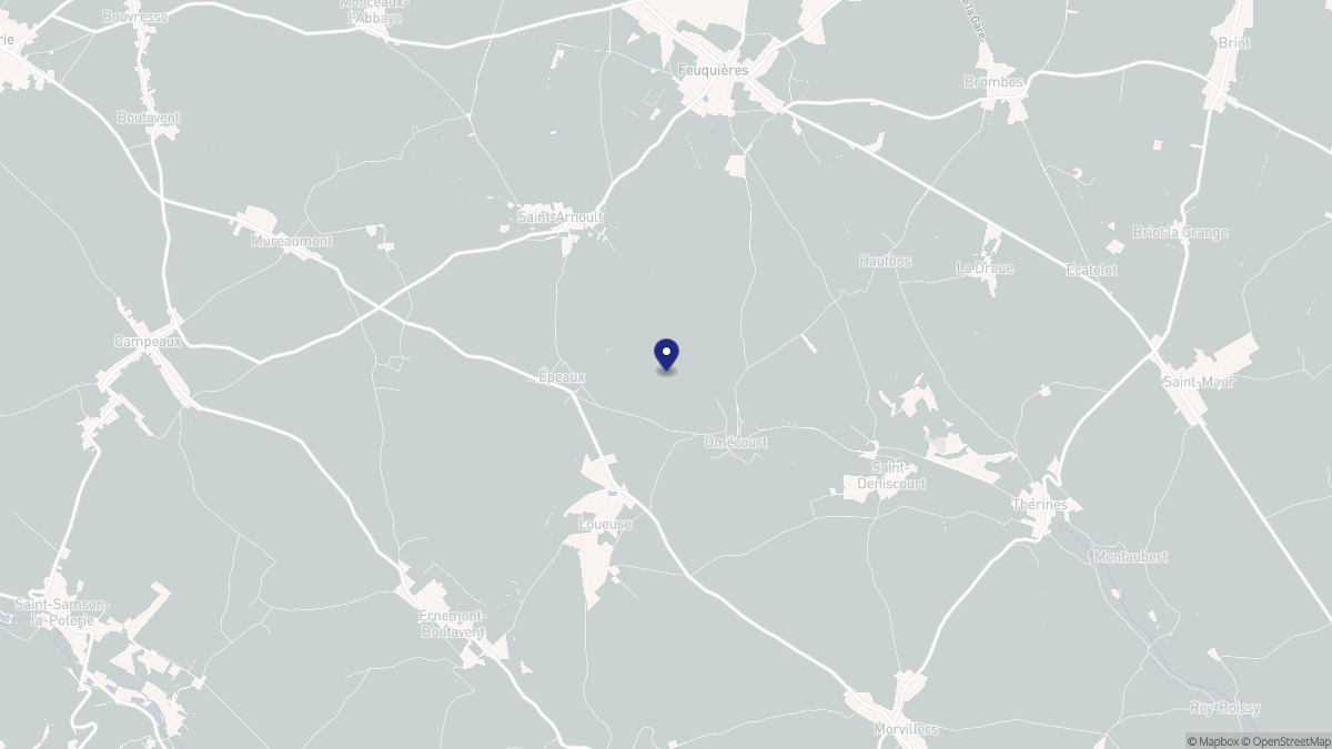 Aperçu cartographique de Omécourt, centré sur la commune
