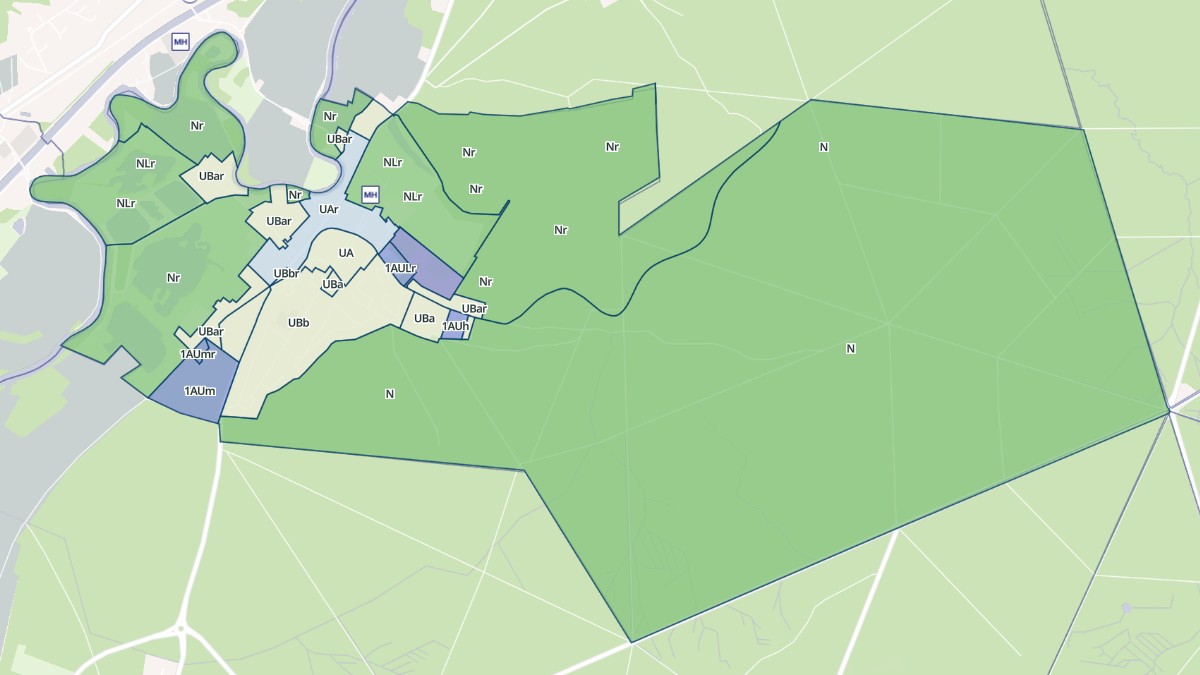 Aperçu cartographique de Le Plessis-Brion, centré sur la commune