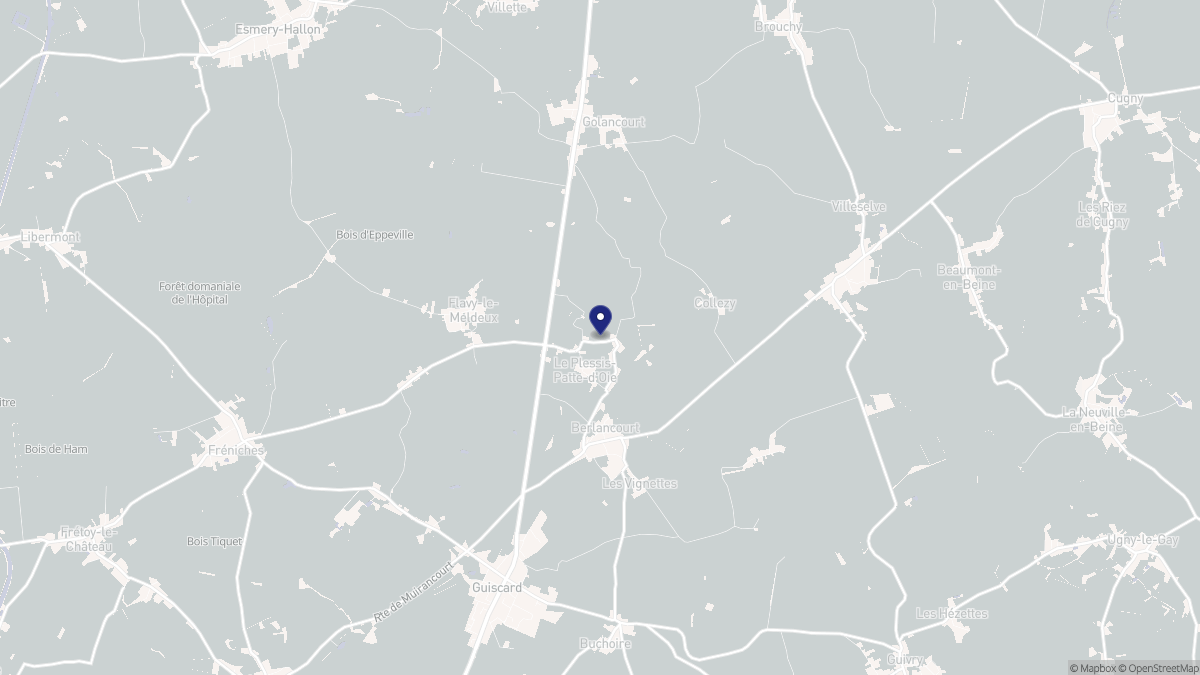 Aperçu cartographique de Le Plessis-Patte-d'Oie, centré sur la commune