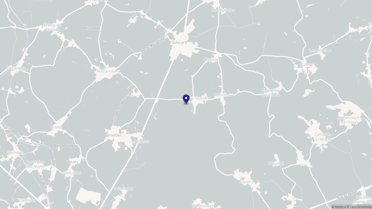 Aperçu cartographique de Quesmy, centré sur la commune