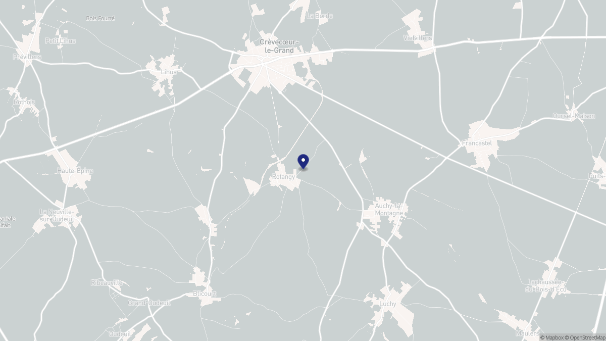 Aperçu cartographique de Rotangy, centré sur la commune