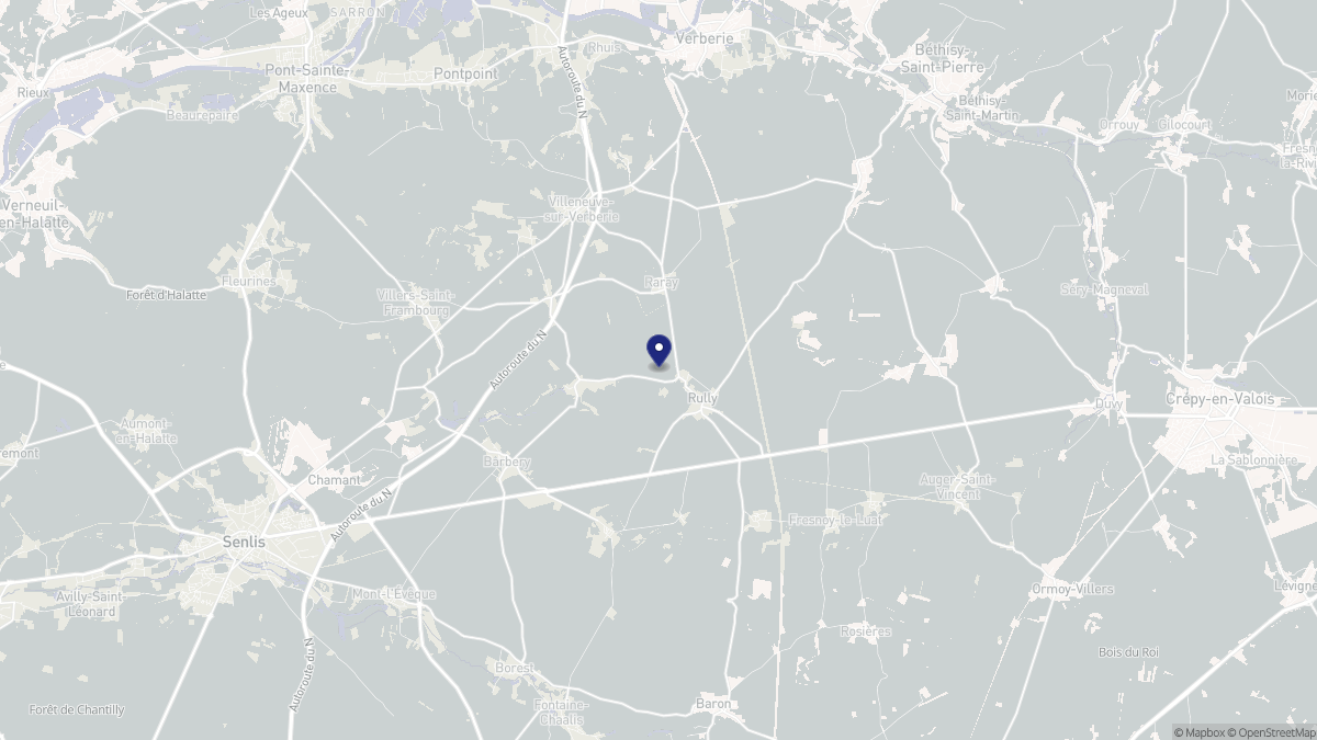 Aperçu cartographique de Rully, centré sur la commune