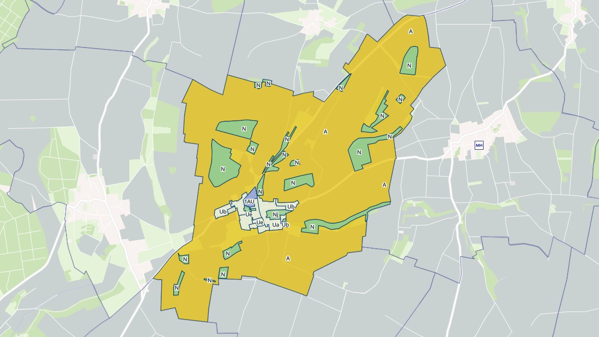 Aperçu cartographique de Saint-Aubin-sous-Erquery, centré sur la commune