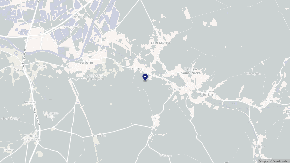 Aperçu cartographique de Saintines, centré sur la commune