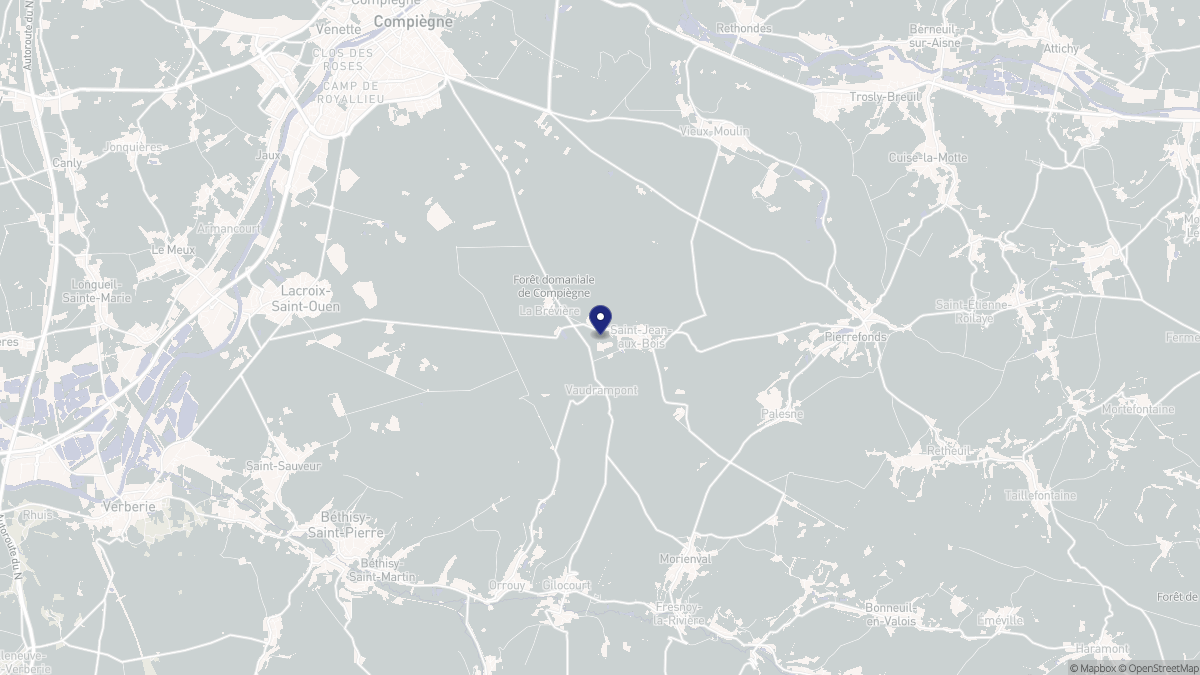 Aperçu cartographique de Saint-Jean-aux-Bois, centré sur la commune