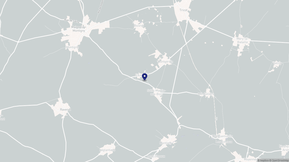 Aperçu cartographique de Saint-Martin-aux-Bois, centré sur la commune