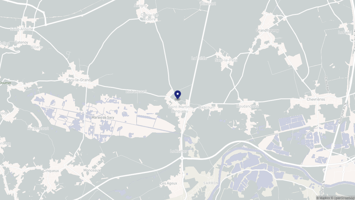 Aperçu cartographique de Saint-Martin-Longueau, centré sur la commune