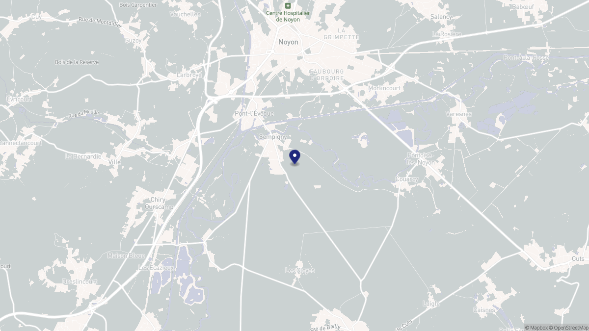 Aperçu cartographique de Sempigny, centré sur la commune