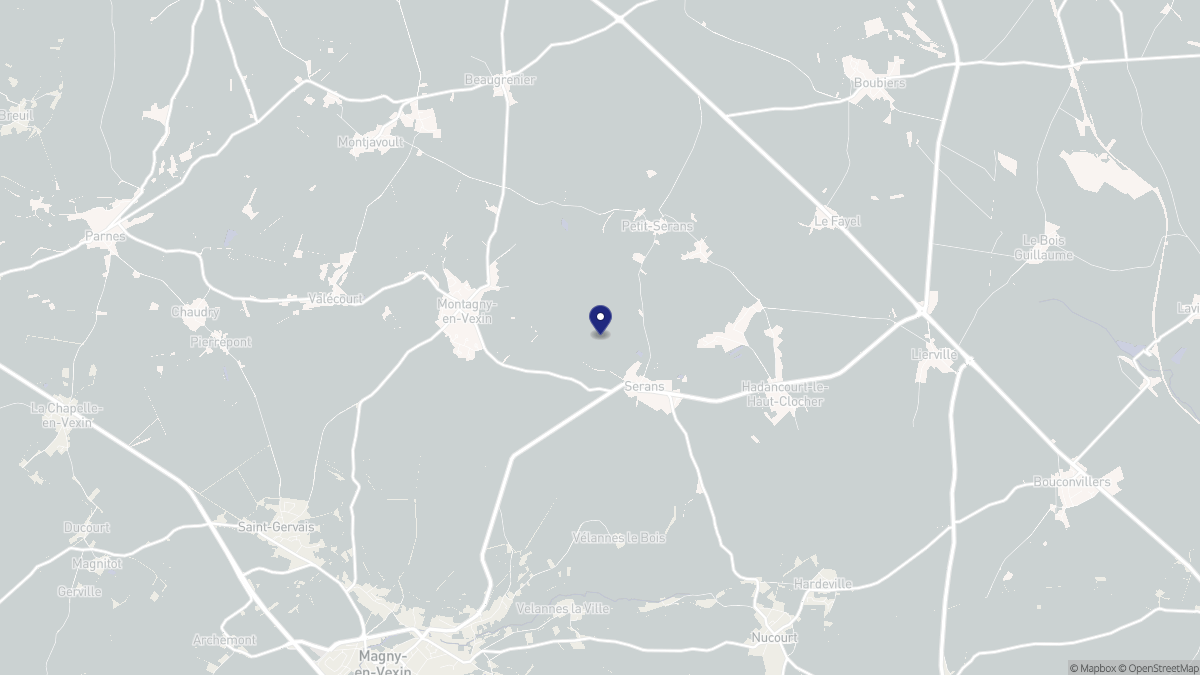 Aperçu cartographique de Serans, centré sur la commune