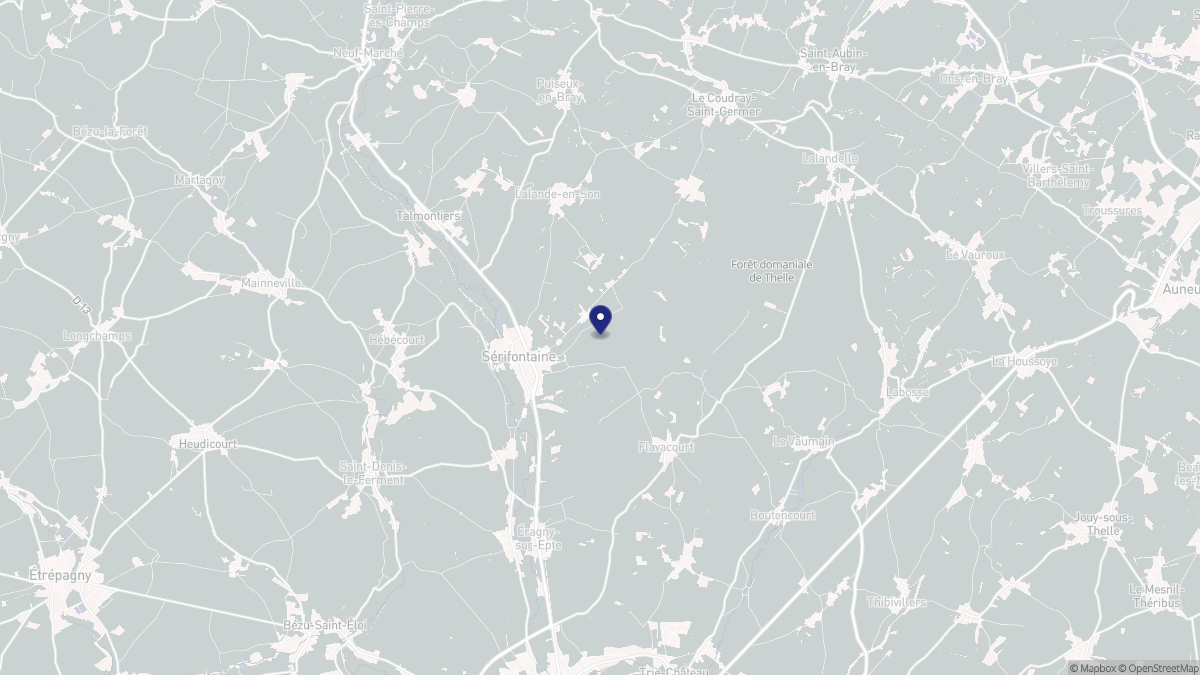 Aperçu cartographique de Sérifontaine, centré sur la commune