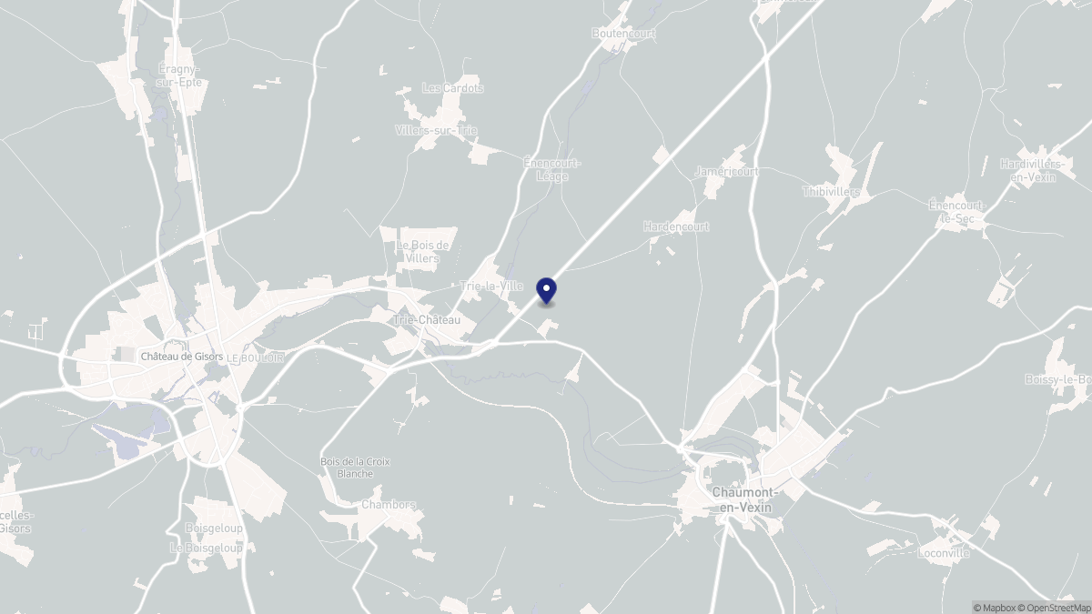 Aperçu cartographique de Trie-la-Ville, centré sur la commune
