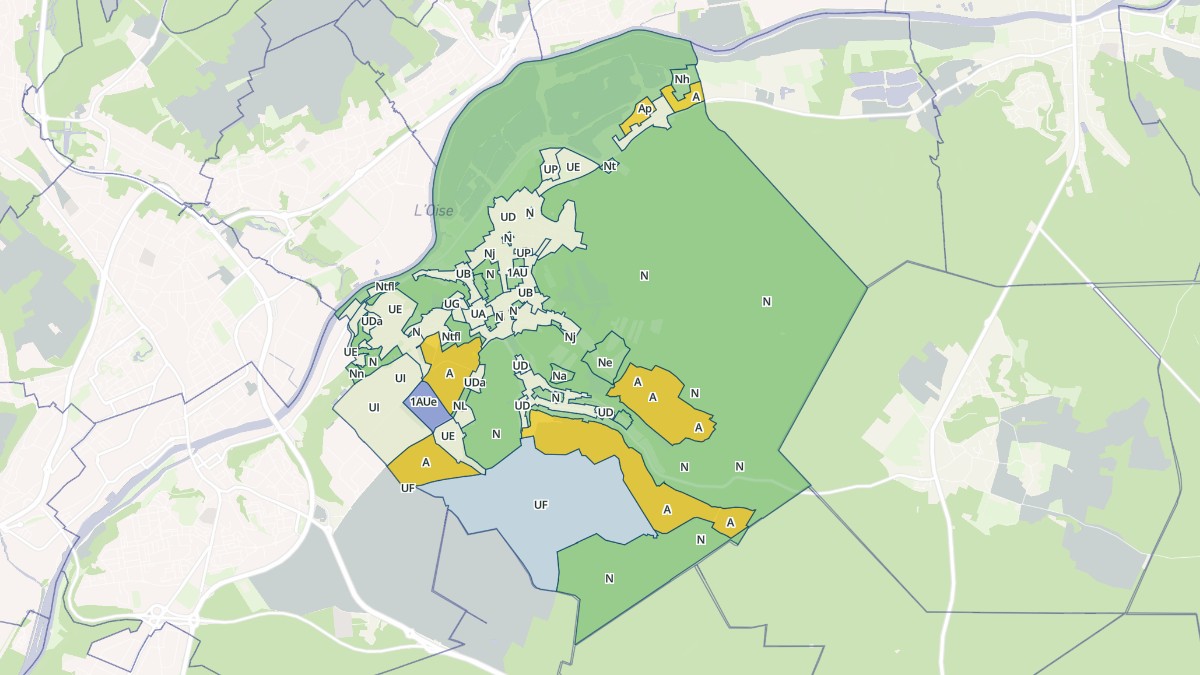 Aperçu cartographique de Verneuil-en-Halatte, centré sur la commune