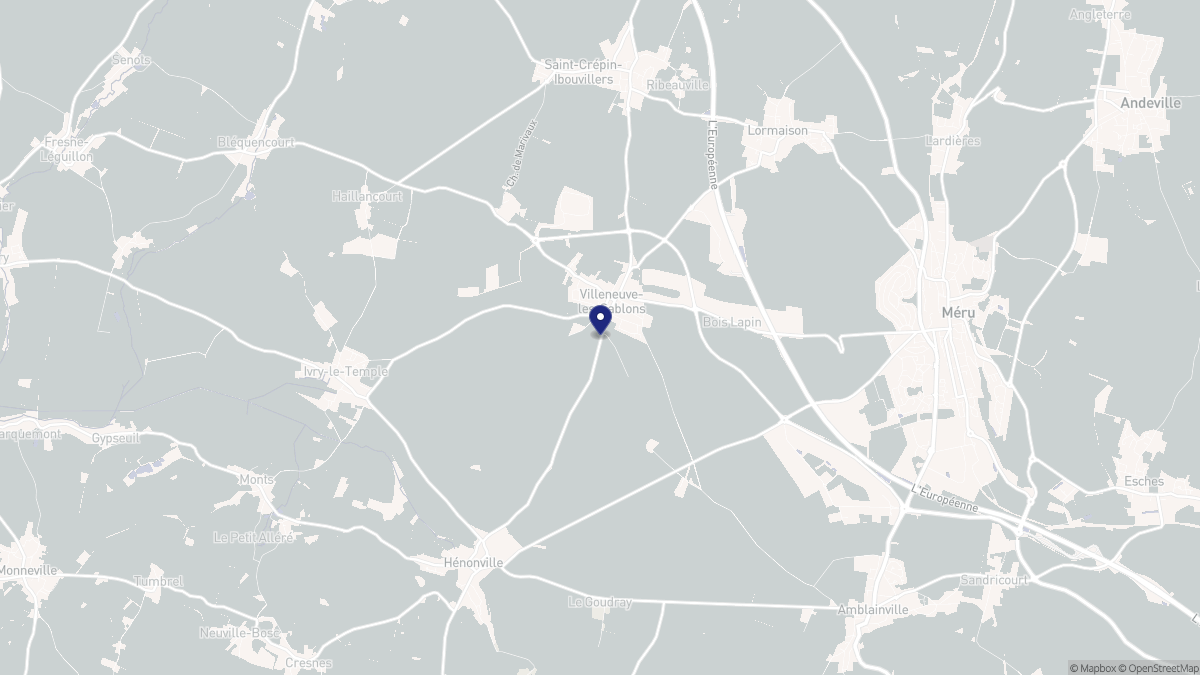 Aperçu cartographique de Villeneuve-les-Sablons, centré sur la commune