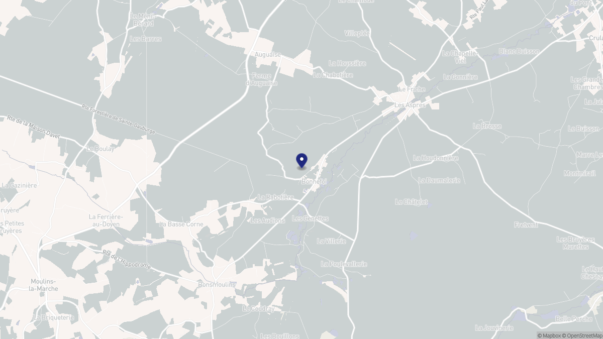 Aperçu cartographique de Bonnefoi, centré sur la commune