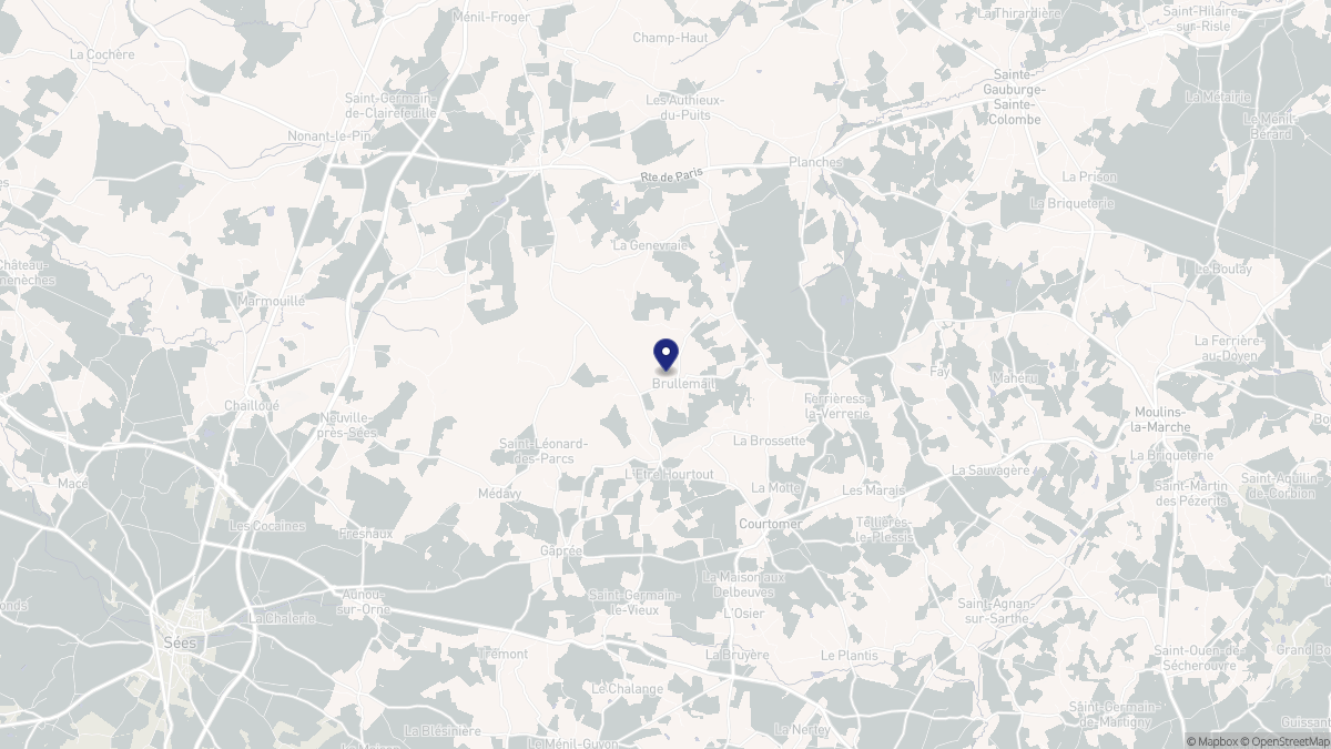 Aperçu cartographique de Brullemail, centré sur la commune
