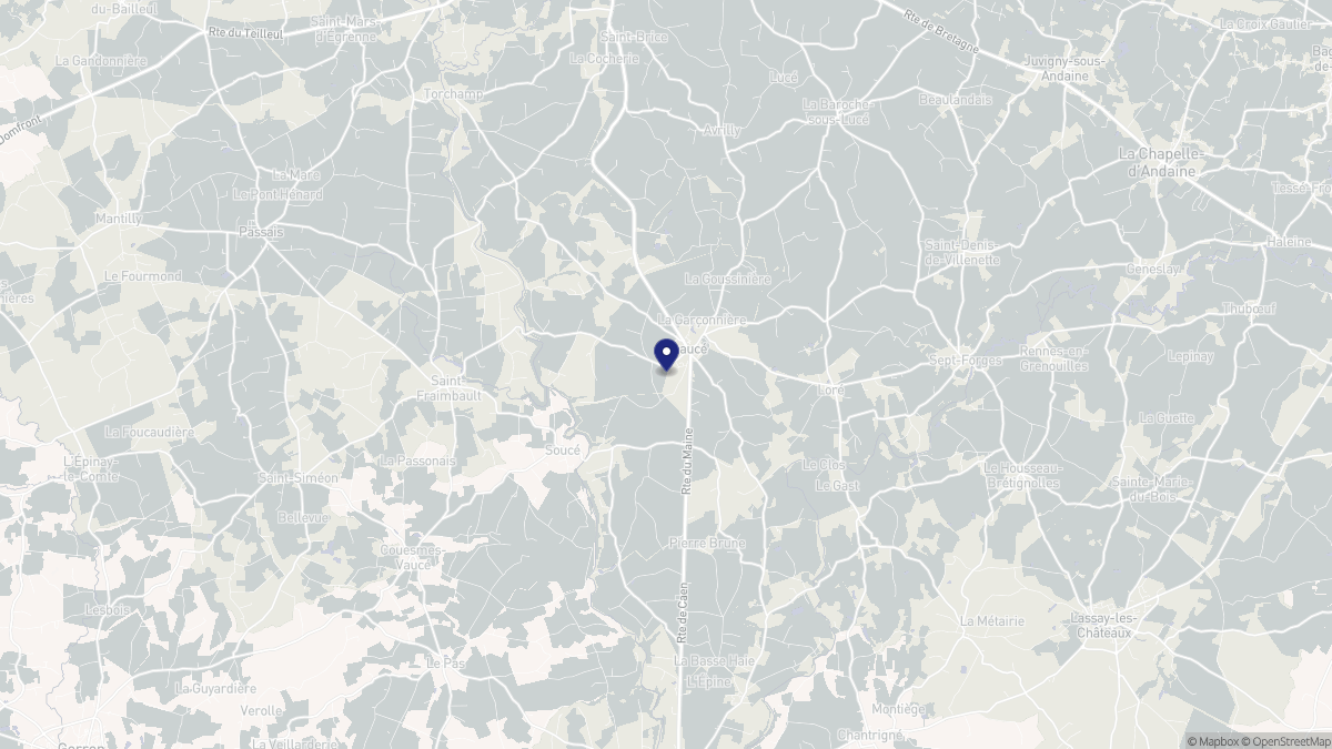 Aperçu cartographique de Ceaucé, centré sur la commune