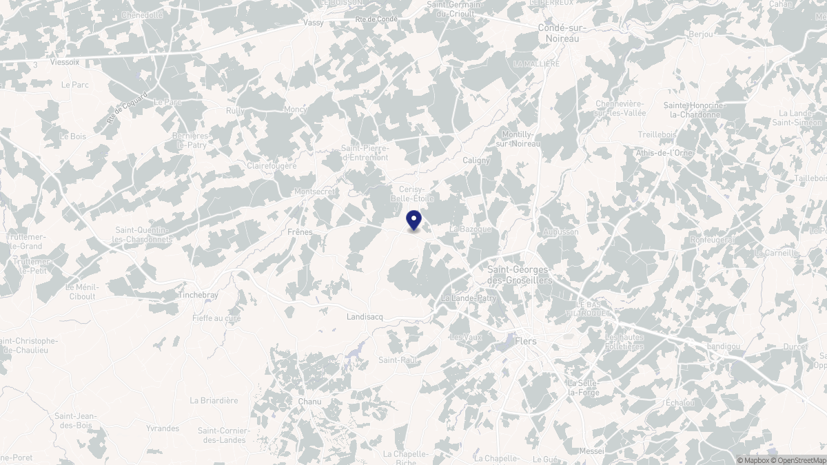 Aperçu cartographique de Cerisy-Belle-Étoile, centré sur la commune