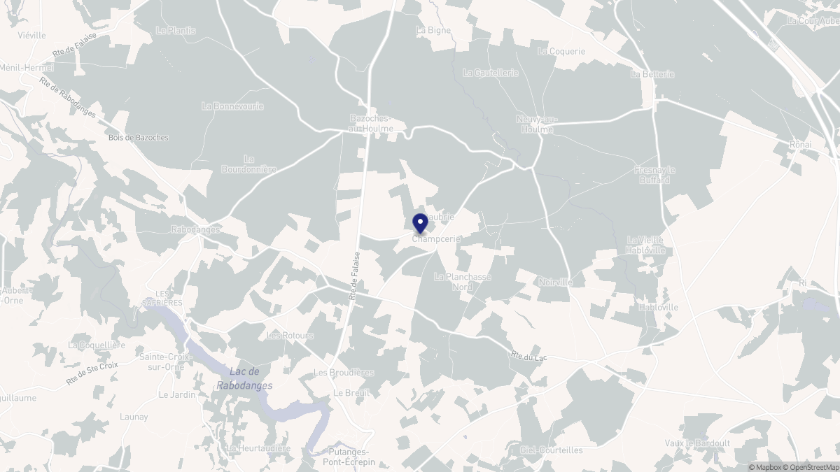 Aperçu cartographique de Champcerie, centré sur la commune