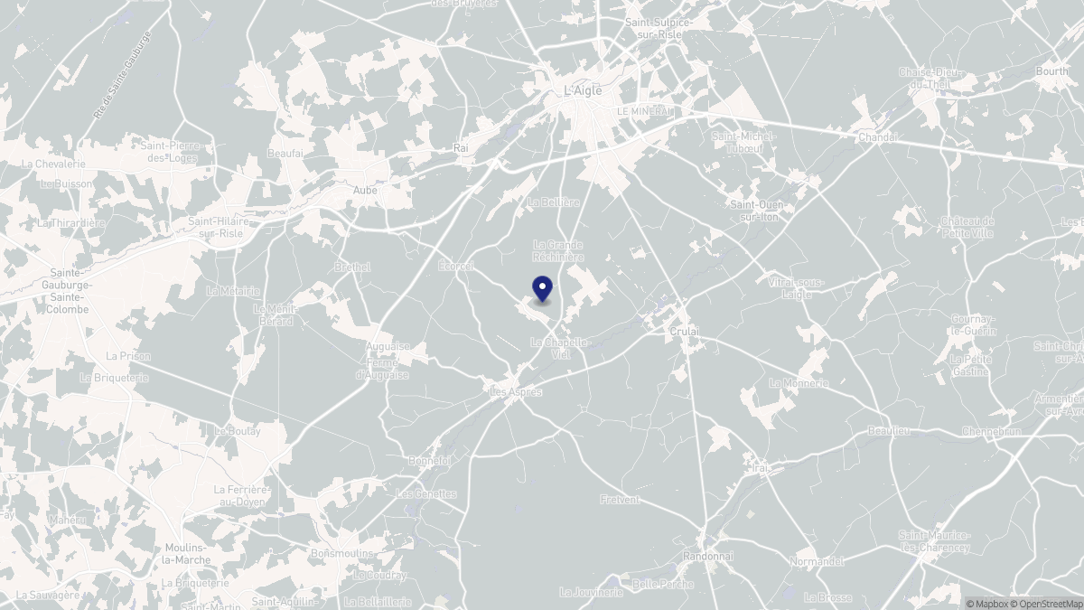 Aperçu cartographique de La Chapelle-Viel, centré sur la commune