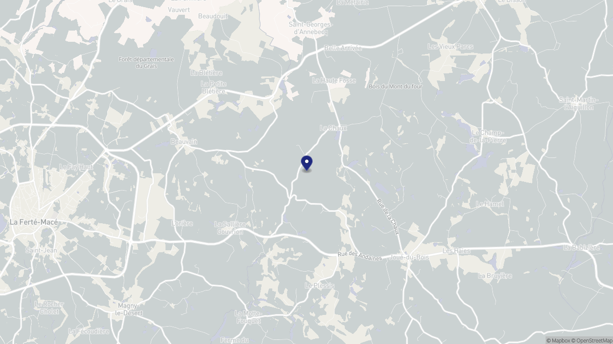 Aperçu cartographique de La Chaux, centré sur la commune